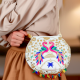 Handcrafted Cotton & Beads Handbag with Colorful Embroidery for Women